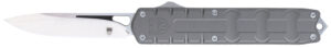 CobraTec Knives CTEGRYM390DNS Enforcer  3.25" OTF Drop Point Plain M390 Steel Blade/Gray Aluminum Handle