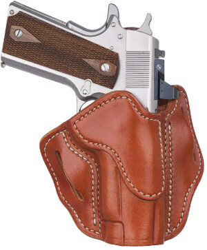 1791 Gunleather ORBH1SCBRR BH1S Optic Ready OWB Classic Brown Leather Belt Slide Fits 1911 Fits 3.5-4.25" Barrel Right Hand