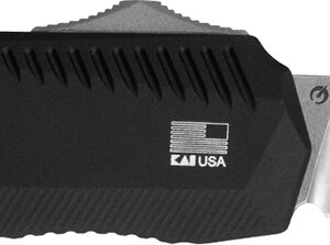 Kershaw 9000 Livewire  3.30" OTF Spear Point Plain Stonewashed CPM 20V SS Blade/ Textured Black Anodized Aluminum Handle Includes Pocket Clip