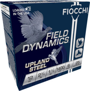 Fiocchi 12HVST6 Field Dynamics Upland Steel 12Gauge 2.75" 1 1/8oz 6Shot 25 Per Box/10 Case