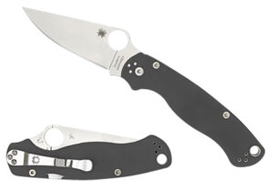 Spyderco C81GPDGY2 Para Military 2  3.47" Folding Plain Satin Maxamet Steel Blade/Dark Gray Textured G10 Handle Includes Pocket Clip