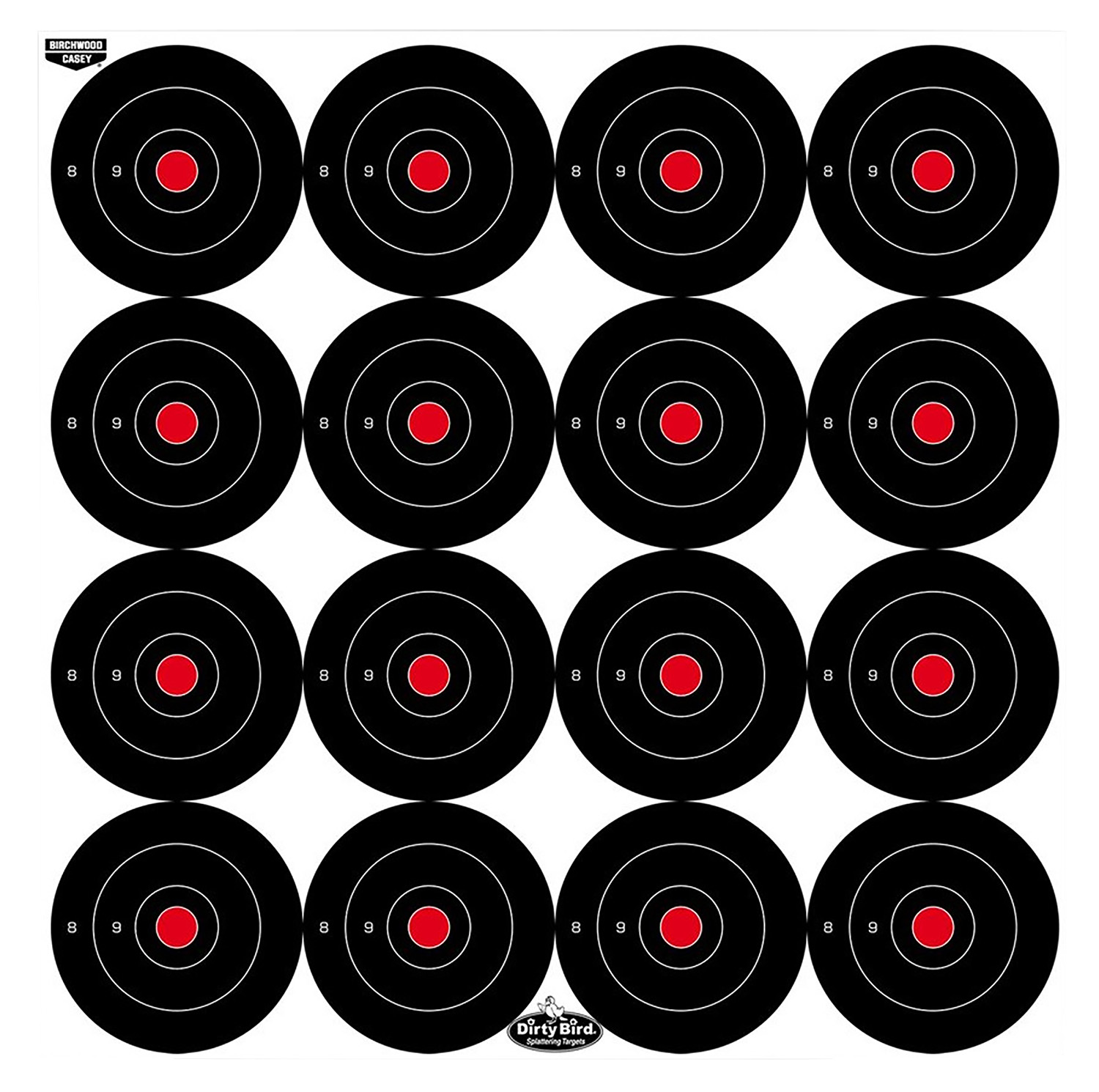 Birchwood Casey 35309 Dirty Bird 3" Bullseye Tagboard Hanging Black/White 12 PK
