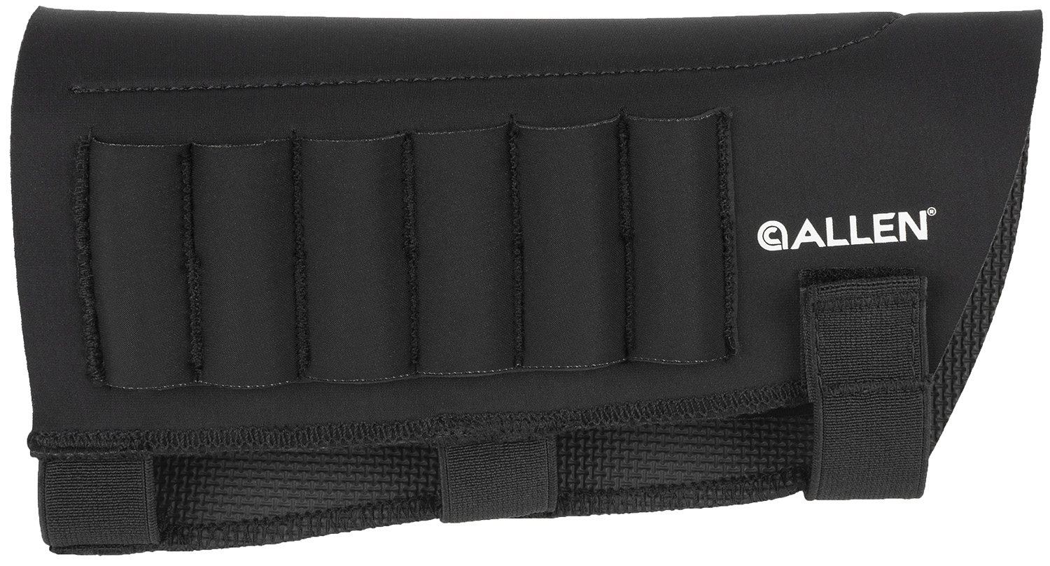 Allen 18427 Buttstock Shell Holder  Black Neoprene 223-300 Win Magnum 6rd Velcro Mount