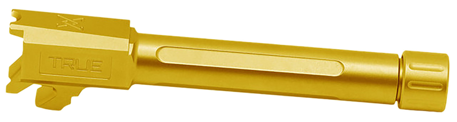 True Precision Inc TPSHCPBXTG Springfield  9mm Luger 3.70" Threaded Gold TiN Stainless Steel, Fits Springfield Hellcat Pro