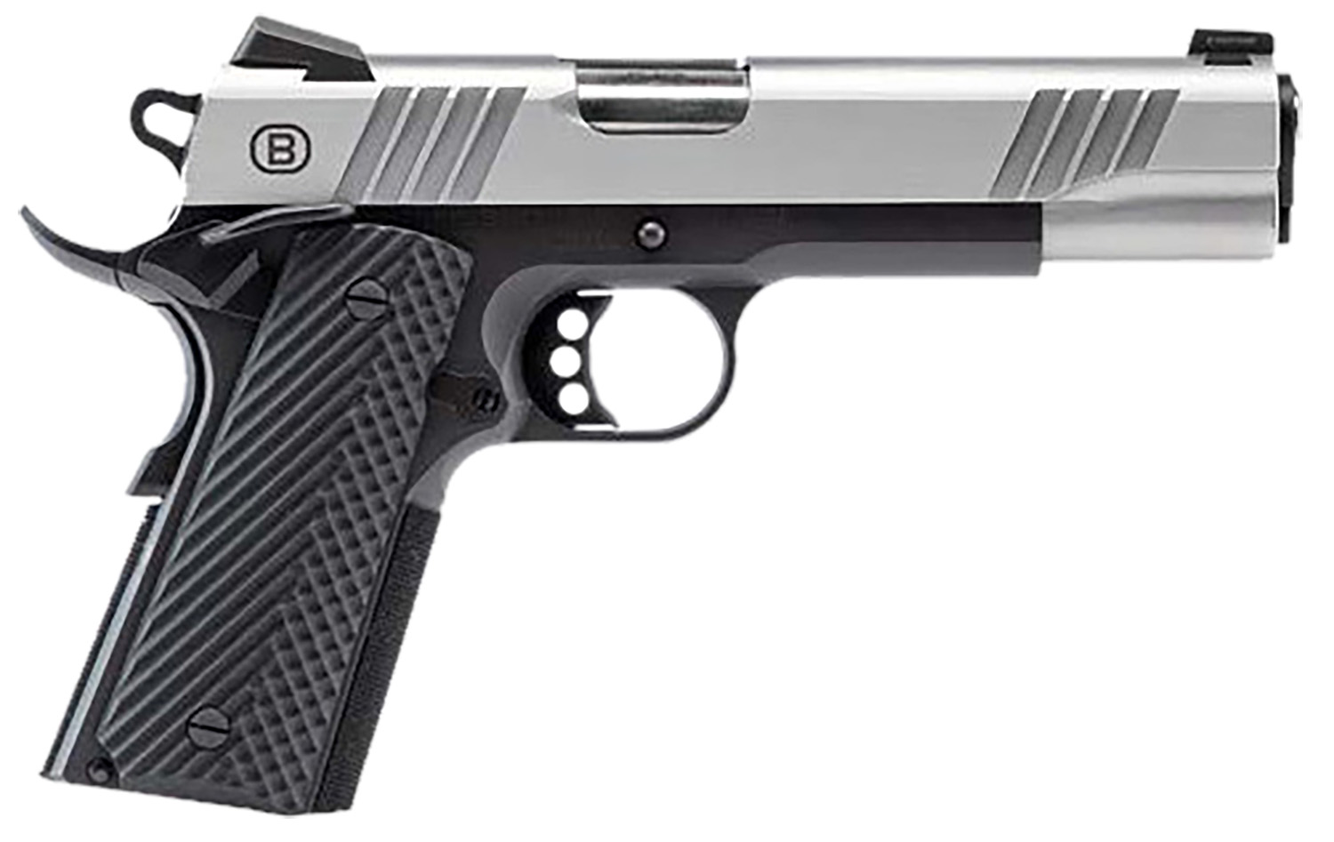 BERSA B1911 45ACP 5 BRUSHED SS/BLK NS 8RD