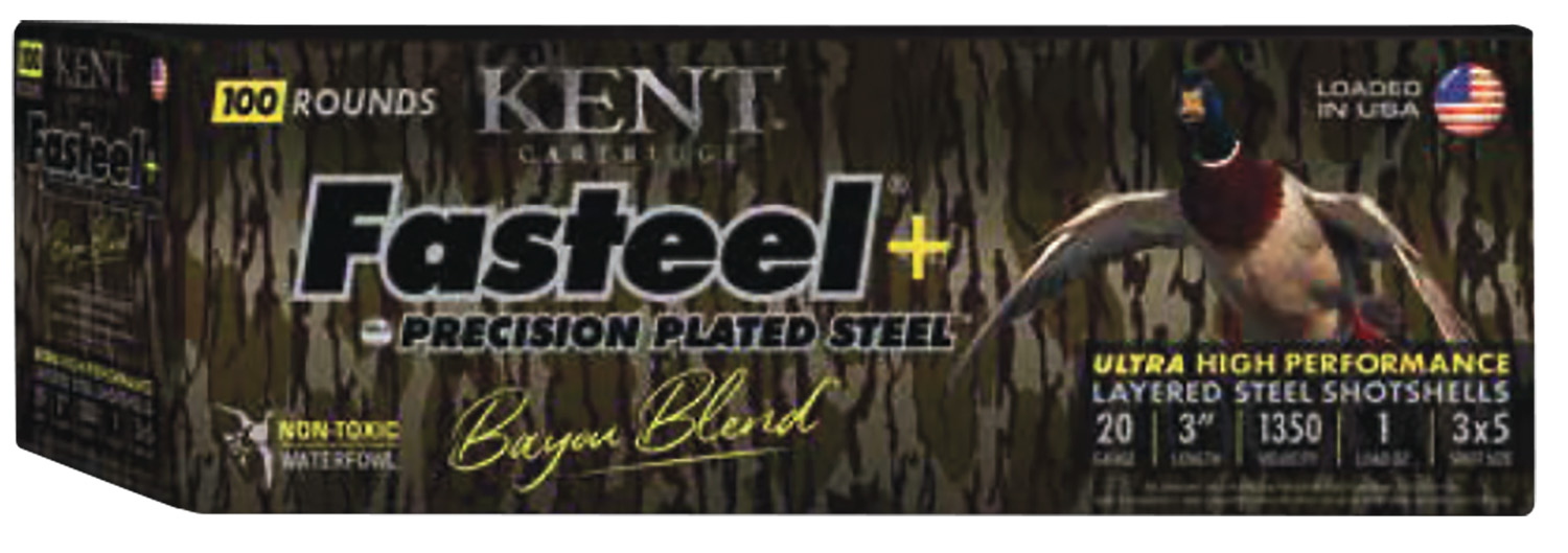 Kent Cartridge CC203FSP283X5 Fasteel + Precision Steel Sports South Exclusive Bayou Blend 20Gauge 3″ 1oz 3x5Shot 100Per Box/2 Case *Case Only | USA Gun Store