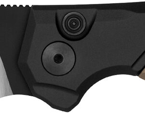 Kershaw 7851 Launch 19 Automatic 3.30" Folding Clip Point Plain Black Satin Cerakote CPM 154 SS Blade, Black Aluminum/Brown G10 Handle