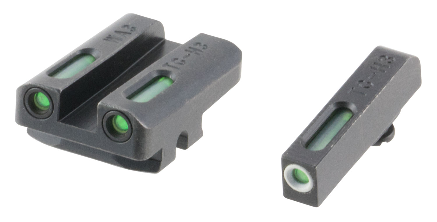 TruGlo TG13WA3A TFX Black | Green Tritium & Fiber Optic White Outline Front Sight Green Tritium & Fiber Optic Rear Sight