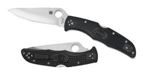 Spyderco C10PBK Endura 4 Lightweight 3.80" Folding Drop Point Plain VG-10 SS Blade/Black  Textured FRN Handle Includes Pocket Clip