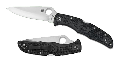 Spyderco C10PBK Endura 4 Lightweight 3.80" Folding Drop Point Plain VG-10 SS Blade/Black Textured FRN Handle Includes Pocket Clip
