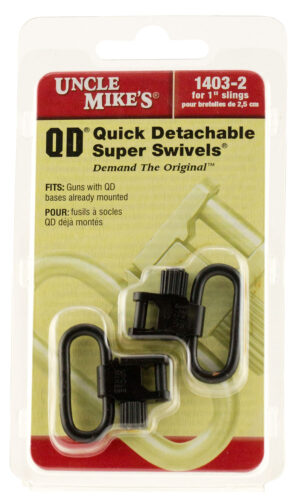 Uncle Mike's 14032 Super Swivel  Quick Detach Tri-Lock Blued 1" Loop for Rifles or Shotguns w/QD Bases