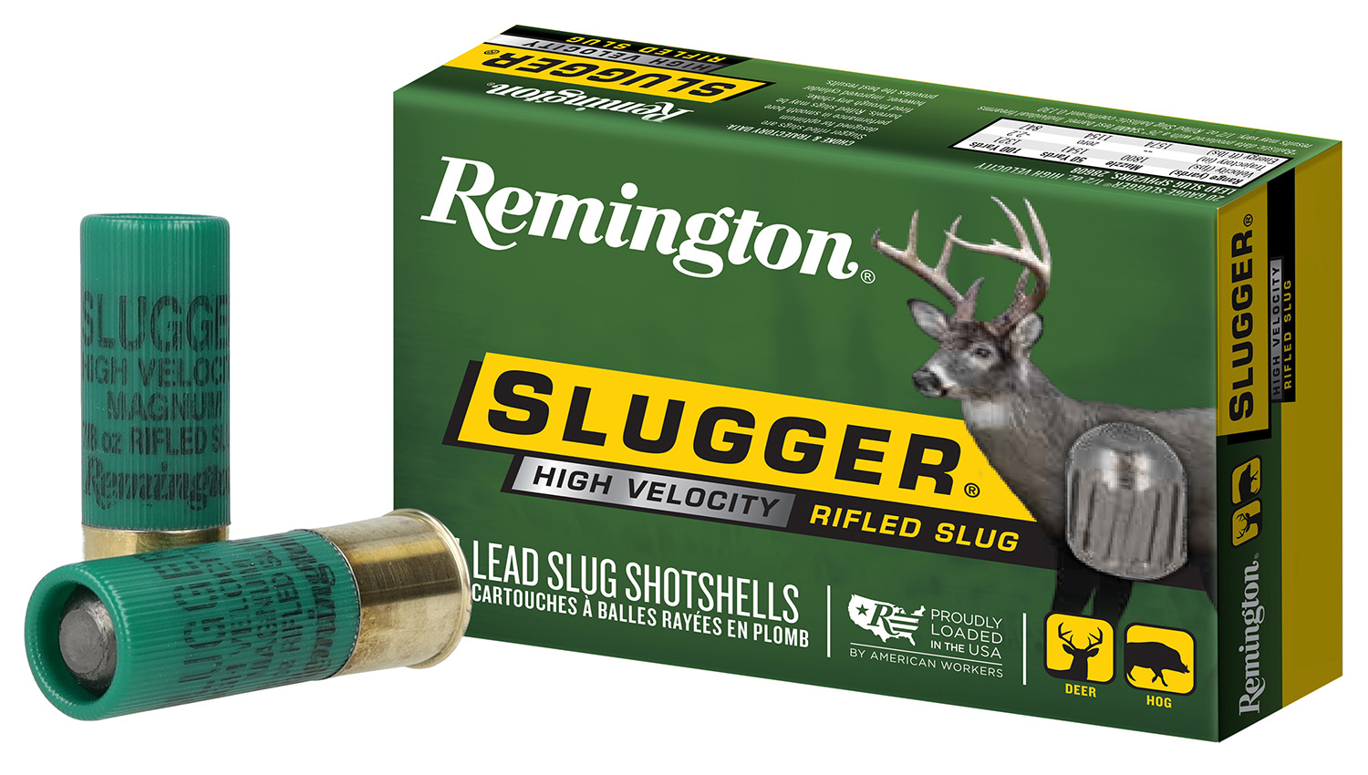 Remington Ammunition 28600 Slugger High Velocity 12 Gauge 2.75" 7/8 oz Rifled Slug Shot 5 Per Box/50 Cs