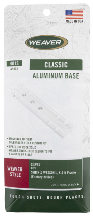 Weaver Mounts 48001 Top Mount Base 401S  Silver Smith & Wesson L/K/N Frame