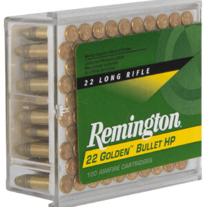 Remington Ammunition 21278 Golden Bullet Rimfire 22LR 36gr Plated Hollow Point 100 Per Box/50 Case
