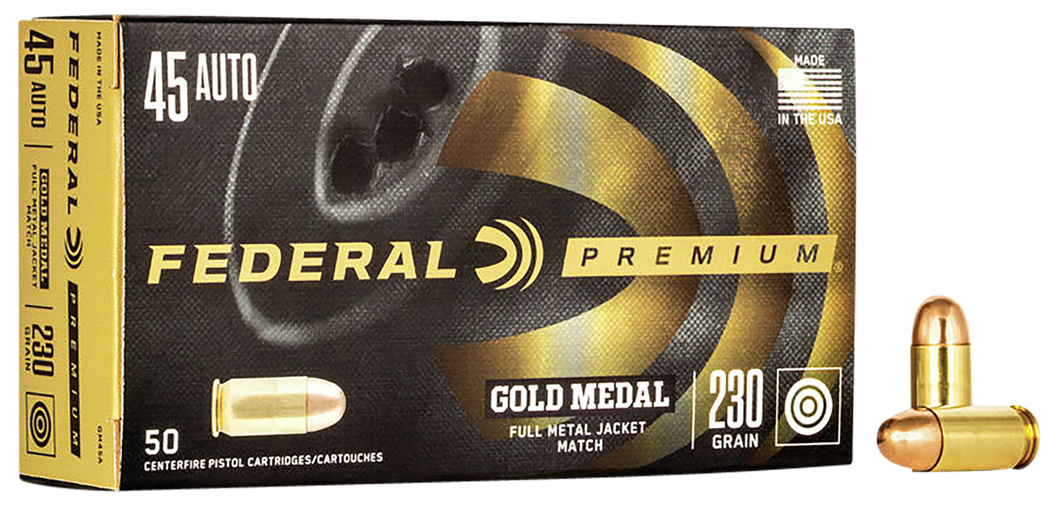 Federal Premium Gold Medal Match Pistol .45 ACP 230GR FMJMT 50Rds