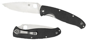Spyderco C142GP Resilience  4.20" Folding Drop Point Plain 8Cr13MoV SS Blade Black G10 Handle Includes Pocket Clip