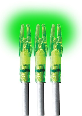Lumenok Lighted Nocks Green Gold Tip 3 Pk. | USA Gun Store