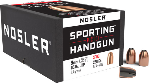NOSLER BULLETS 9MM .355 – 115GR JHP 250CT | USA Gun Store