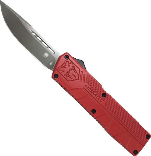 COBRATEC LIGHTWEIGHT OTF – RED 3.25″ DROP POINT | USA Gun Store,
