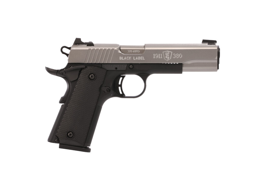 BROWNING 1911-380 STAINLESS – 380ACP 4.25″FS 8RD BLK/SS | USA Gun Store