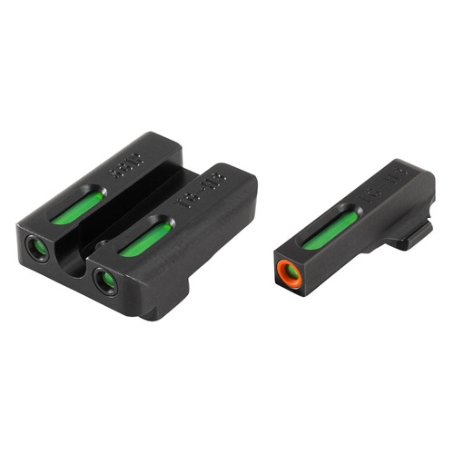 TruGlo TG13SG1PC TFX Pro Black | Green Tritium & Fiber Optic Orange Outline Front Sight Green Tritium & Fiber Optic Rear Sight | USA Gun Store