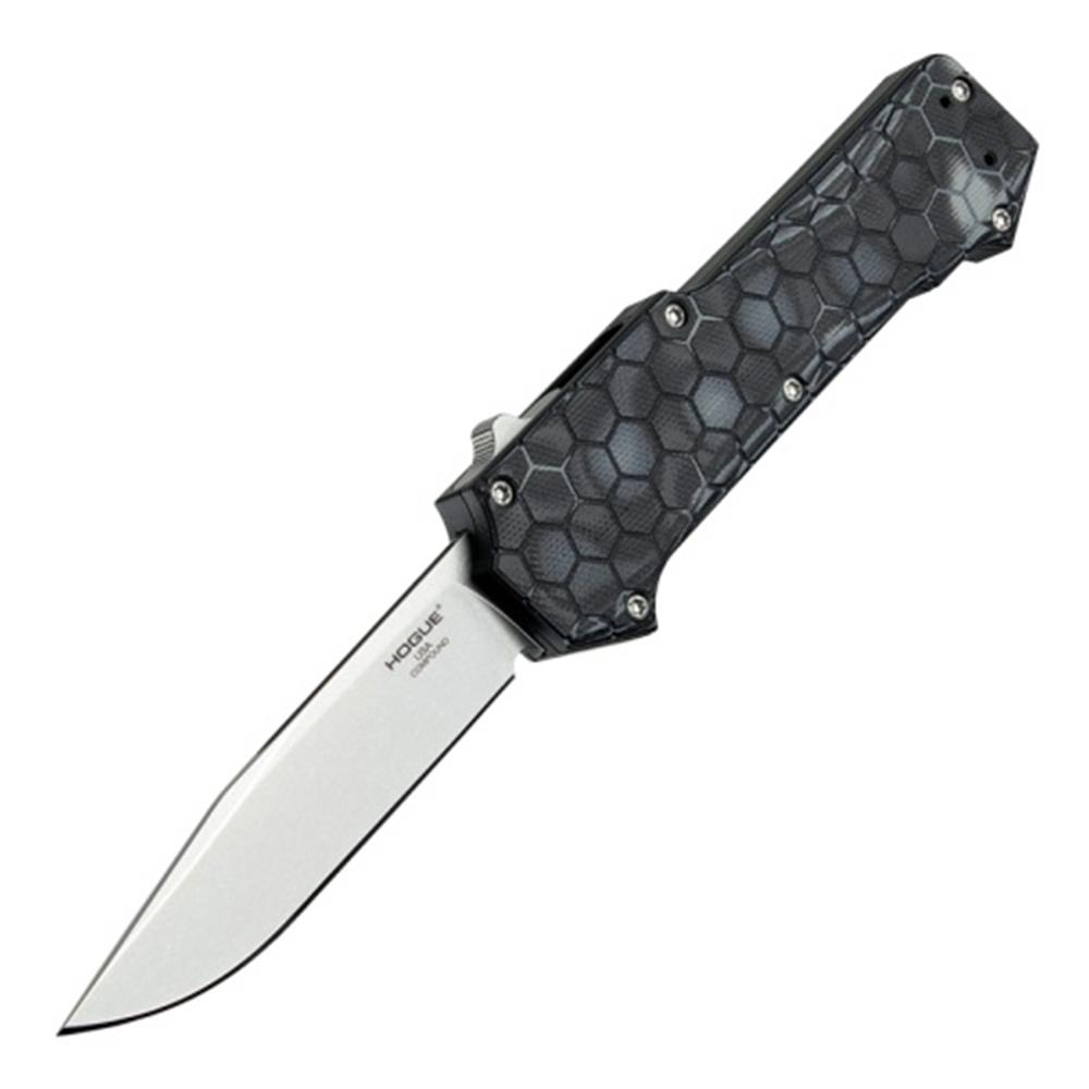 Hogue Compound OTF Automatic Knife 3-1/2″ Clip Point Blade G-Mascus Black | USA Gun Store,