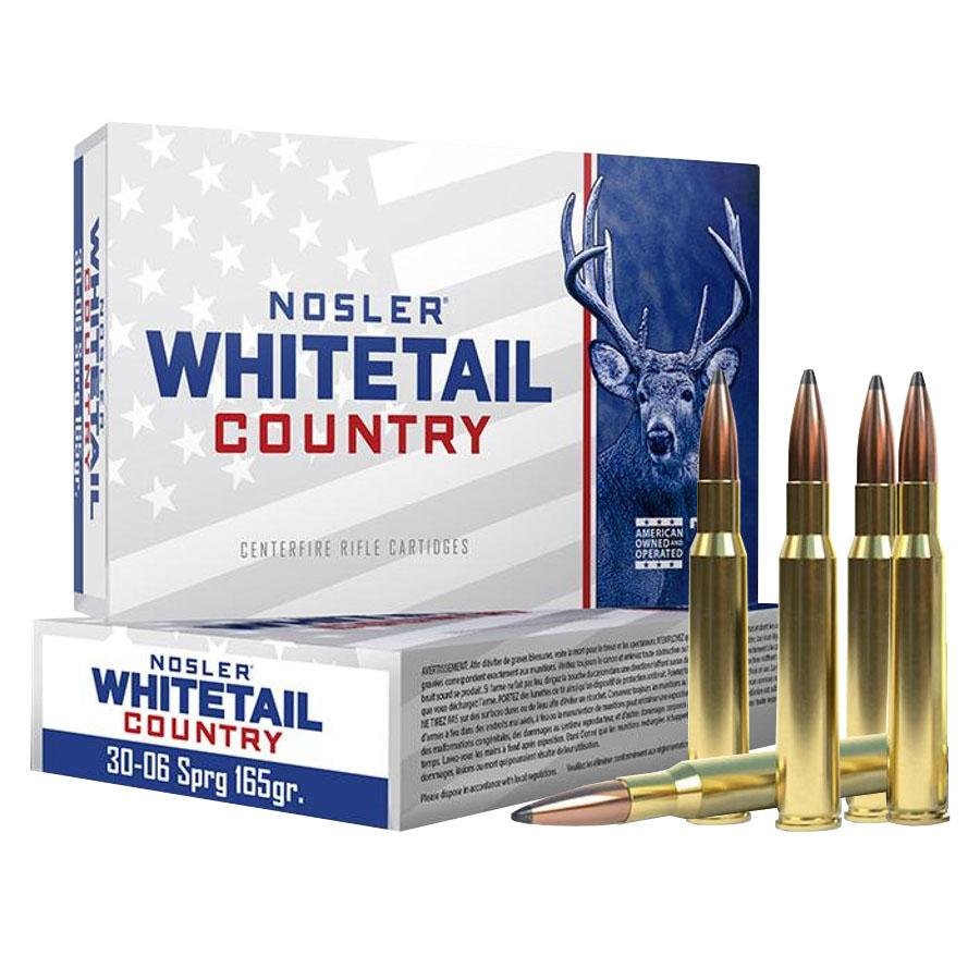 Nosler Whitetail Country Brass .30-06 165 Grain 20-Rounds Solid Base