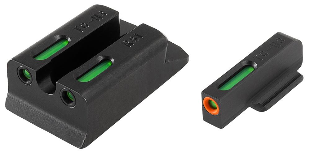 TruGlo TG13RS1PC TFX Pro Black | Green Tritium & Fiber Optic Orange Outline Front Sight Green Tritium & Fiber Optic Rear Sight | USA Gun Store