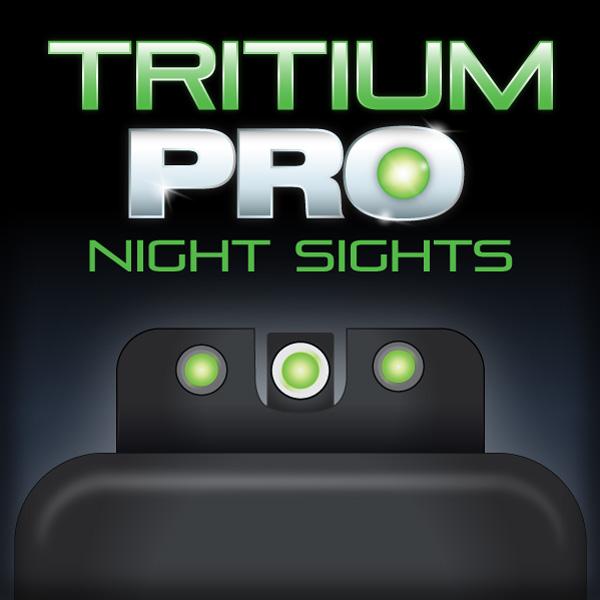 TruGlo TGTG231N4W Tritium Pro Green Tritium Front & Rear/ Black Nitride Fortress Frame, Fits 1911 3″ Officer & 4.25″, Front Sight Dovetail/Rear Sight Dovetail Mount | USA Gun Store