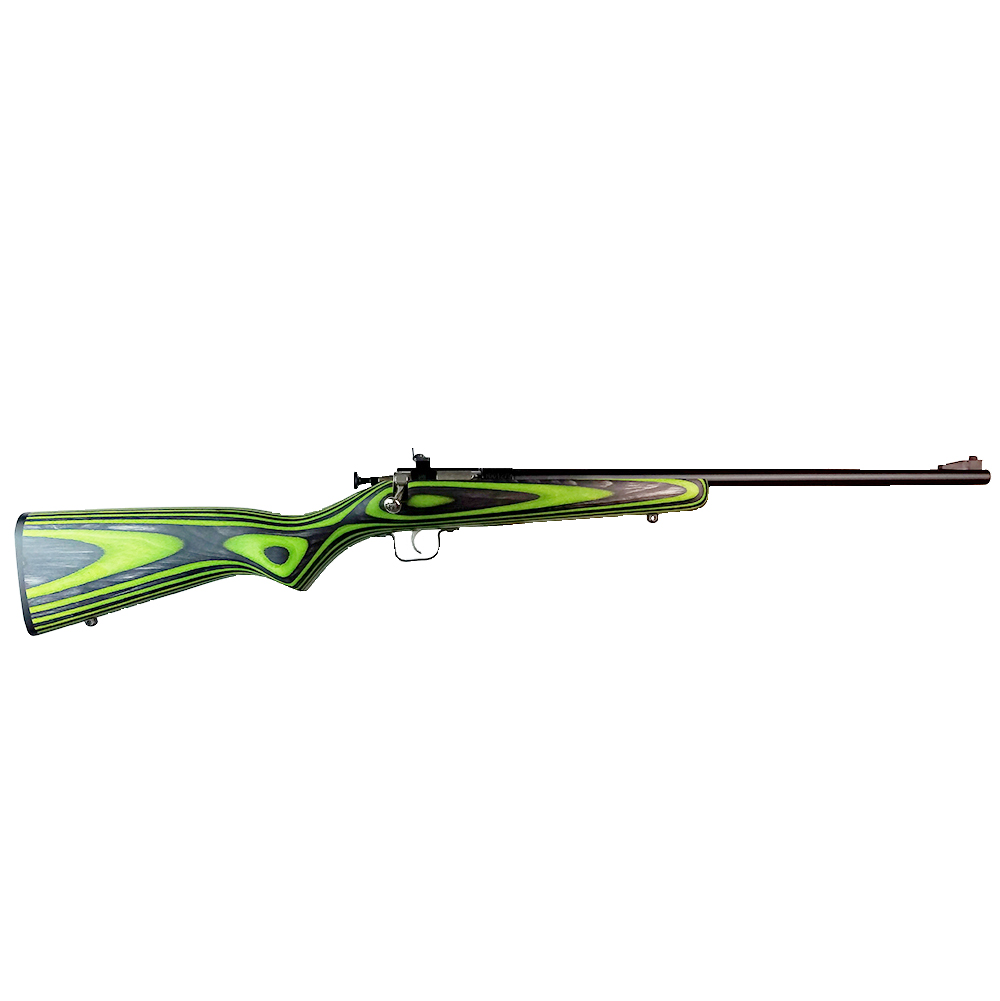 Crickett KSA2231 Youth 22 LR 1rd 16.12″ Blued Barrel & Receiver, Fixed Front/Adjustable Rear Peep Sights, Green/Black Laminate Stock w/11.5″ LOP, Rebounding Firing Pin Safety