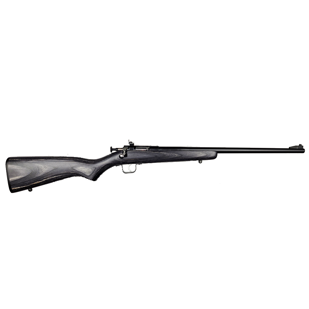 Crickett KSA2244 Youth 22 LR 1rd 16.12″ Blued Barrel & Receiver, Fixed Front/Adjustable Rear Peep Sight, Black Laminate Stock w/11.5″ LOP, Rebounding Firing Pin Safety
