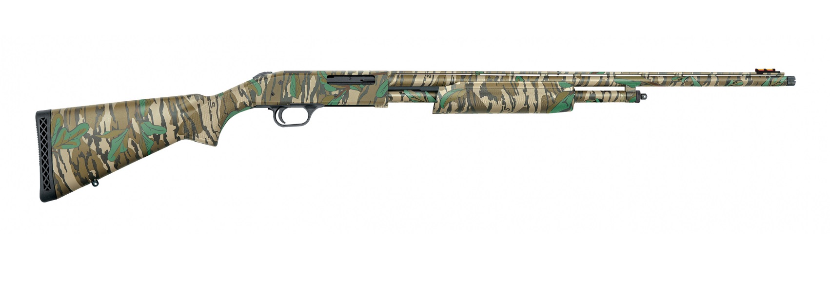 Mossberg 500 Turkey .410 Gauge Pump Action Shotgun, 3″ Chamber, 24″ Vent Rib Barrel, Mossy Oak Greenleaf, 5+1 Capacity UPC 015813501071