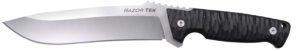 Cold Steel CSFX65RZR Razor Tek  EDC 6.50" Fixed Clip Point Plain Satin 4116 Krupp SS Blade, 6.13" Black Textured