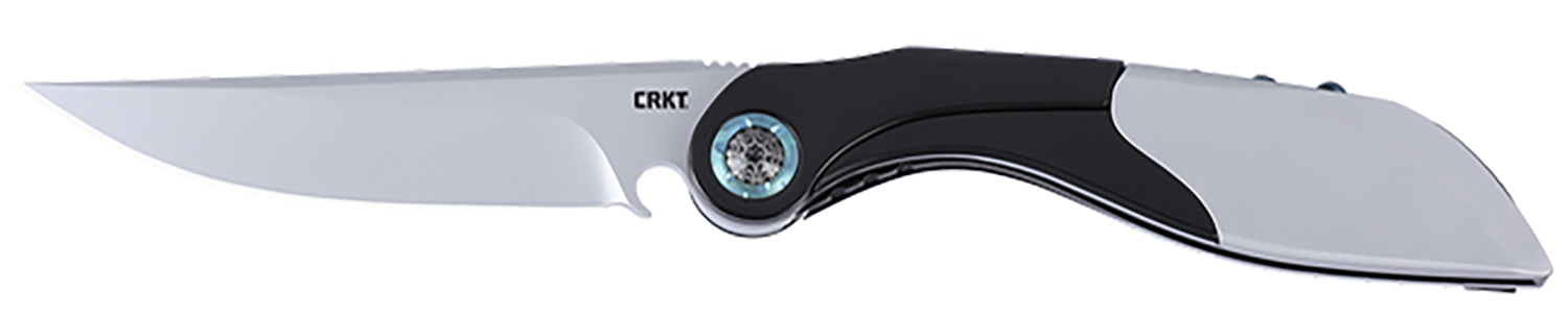 CRKT 5702 Nucleus  3.19" Folding Plain Bead Blasted 12C27 Sandvik Blade, Black/Red G10/SS Handle