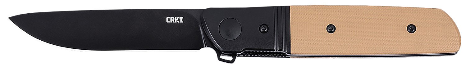 CRKT 5720B Bamboozled 3.34" Folding Plain Black Oxide D2 Steel Blade, Bronze/Black G10/SS Handle