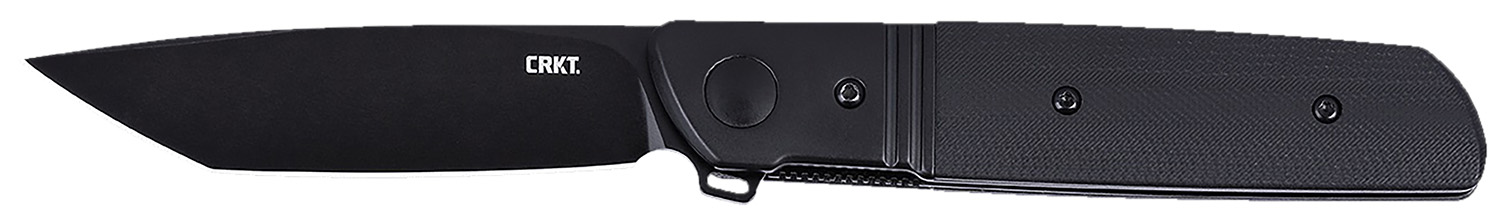 CRKT 5720K Bamboozled 3.31" Folding Tanto Plain Black Oxide D2 Steel Blade, Black G10/SS Handle