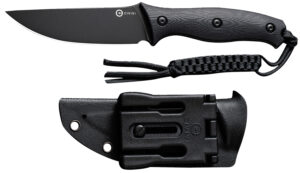 Civivi Knives C23041-1 Stormridge  3.92" Fixed Straight Back Plain Black Stonewashed Nitro-V Steel Blade, Black Textured G10 Handle