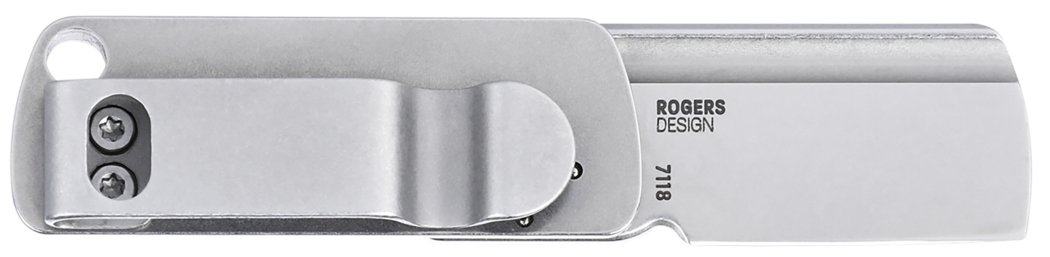CRKT 7118 Box Key EDC 1.24" Folding Plain Stonewashed 12C27 Sandvik SS Blade, Stainless Steel Handle