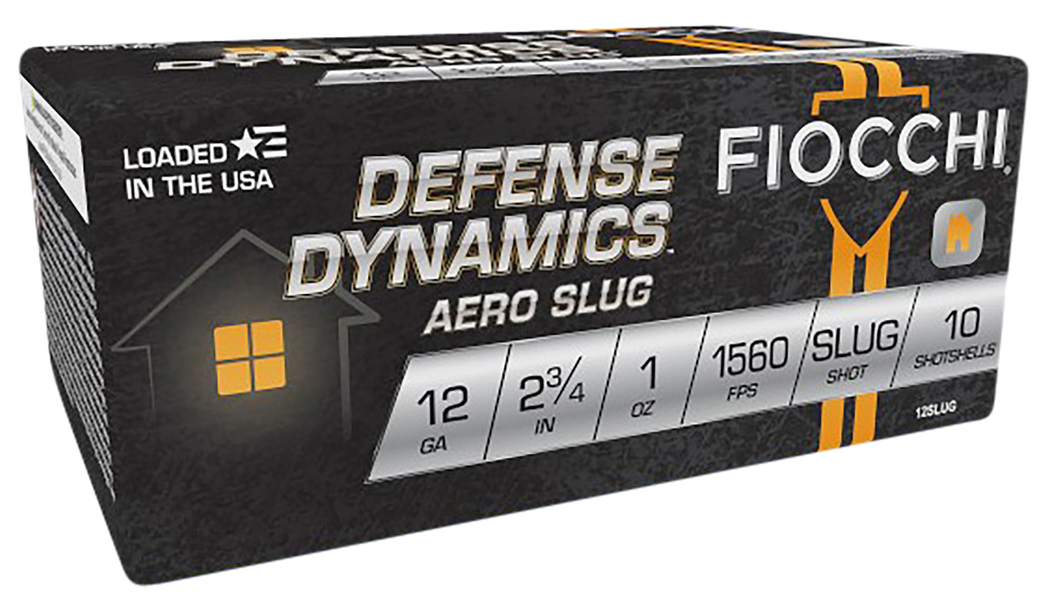 Fiocchi 12SLUG Defense Dynamics Aero 12Gauge 2.75" 1oz RifledSlug Shot 10 Per Box/25 Case
