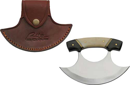 SZCO RITE EDGE 6″ HORN & BONE – HANDLE ULU W/LEATHER SHEATH | USA Gun Store,