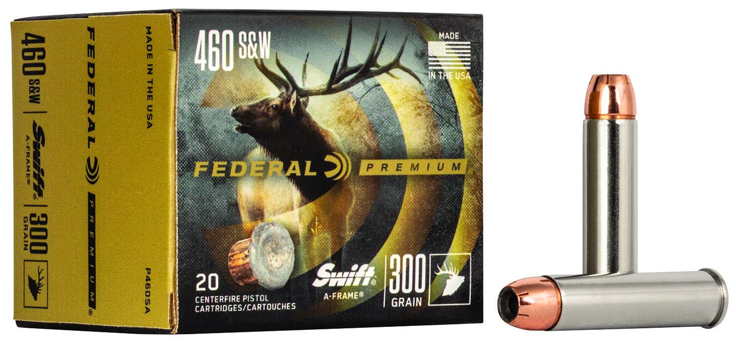 Federal Premium 460 S&W Magnum Ammo 300 Grain Swift A-Frame Bonded Jacketed Hollow Point Box of 20