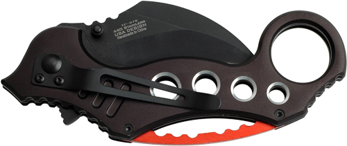 MC TAC-FORCE 2.5″ HAWKBILL – BLADE FOLDER BLACK/RED | USA Gun Store