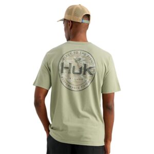 Huk Marlin Circle Short Sleeve Pocket Shirt Seagrass S