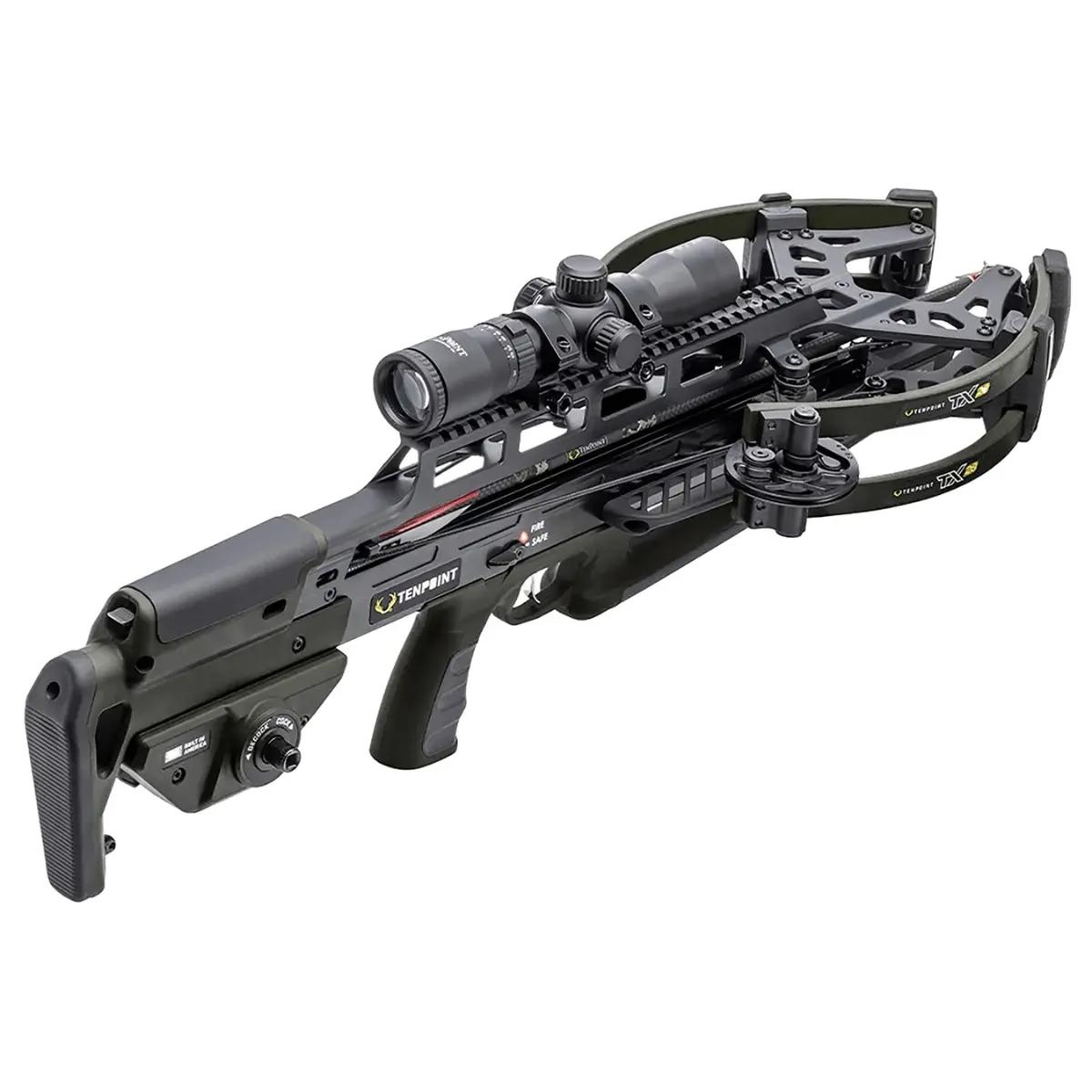 Tenpoint TRX 26 Compact Reverse-Draw Crossbow ACUslide MAXX RangeMaster 100 Scope Black