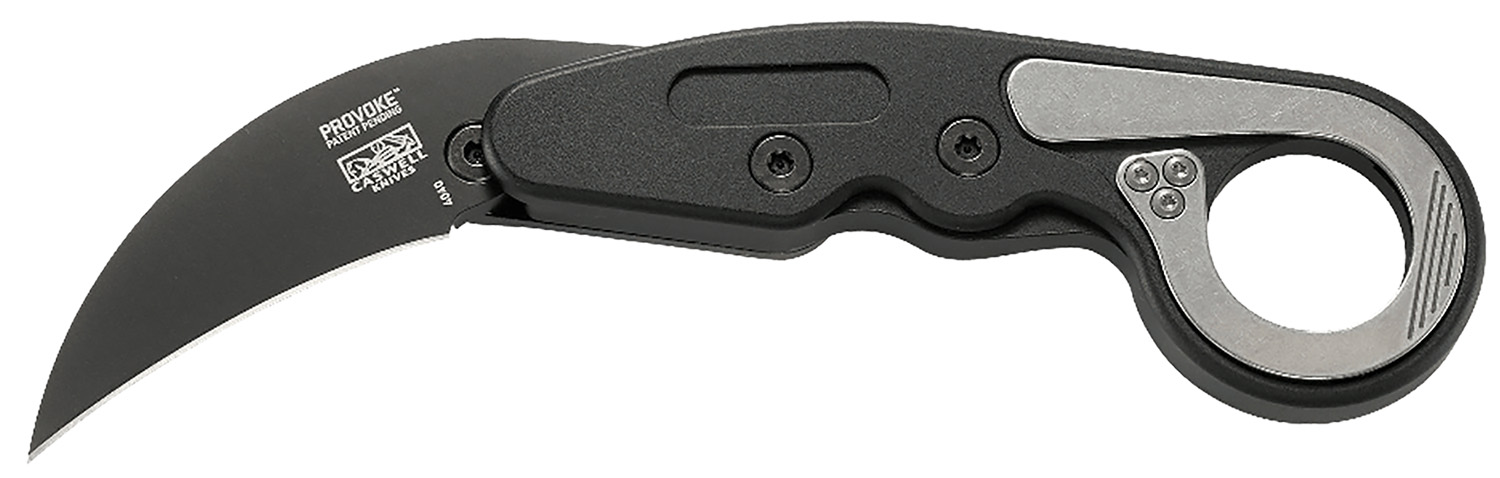 CRKT 4040 Provoke 2.41" Folding Hawkbill Plain Black TiN D2 Steel Blade/ Black Aluminum Handle Includes Pocket Clip