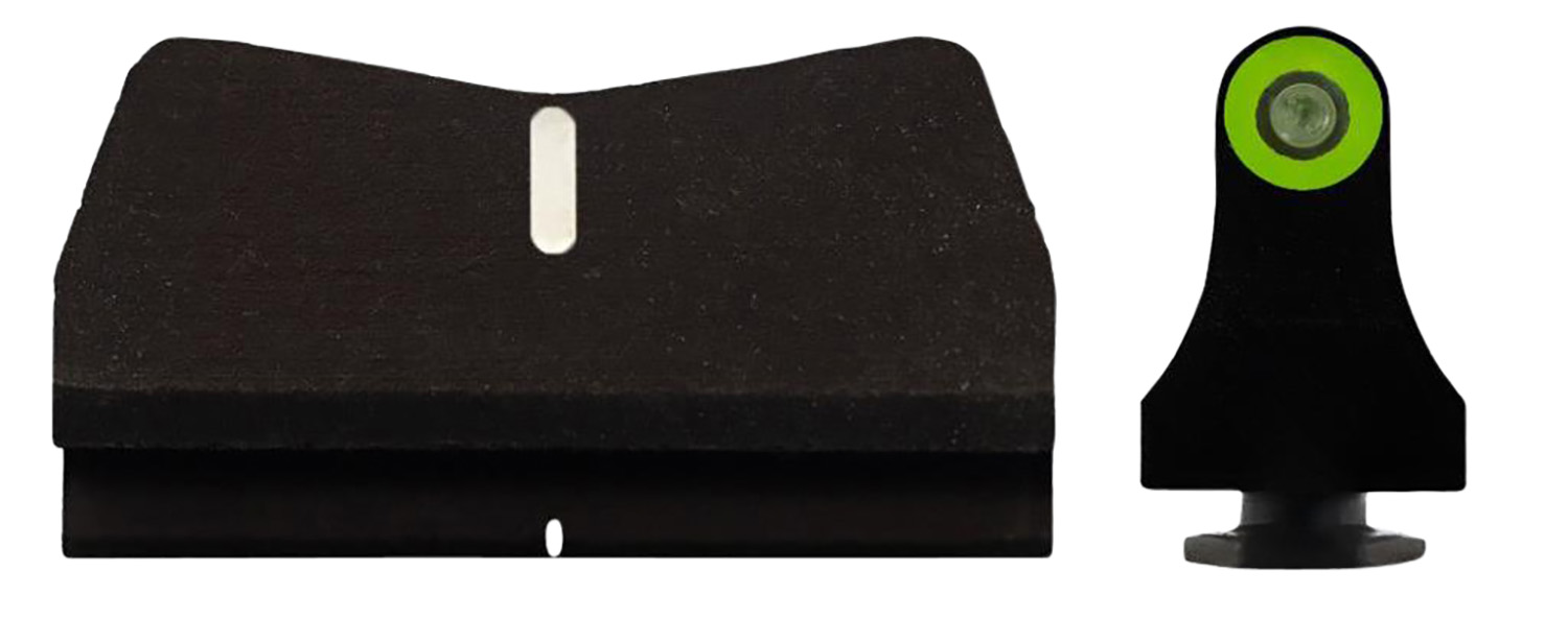 XS Sights GL0015P4G DXT2 Standard Dot Green/White Tritium Front/Black/White Rear/Black Frame, Compatible w/ Glock 17/19, Front Post/Rear Dovetail Mount