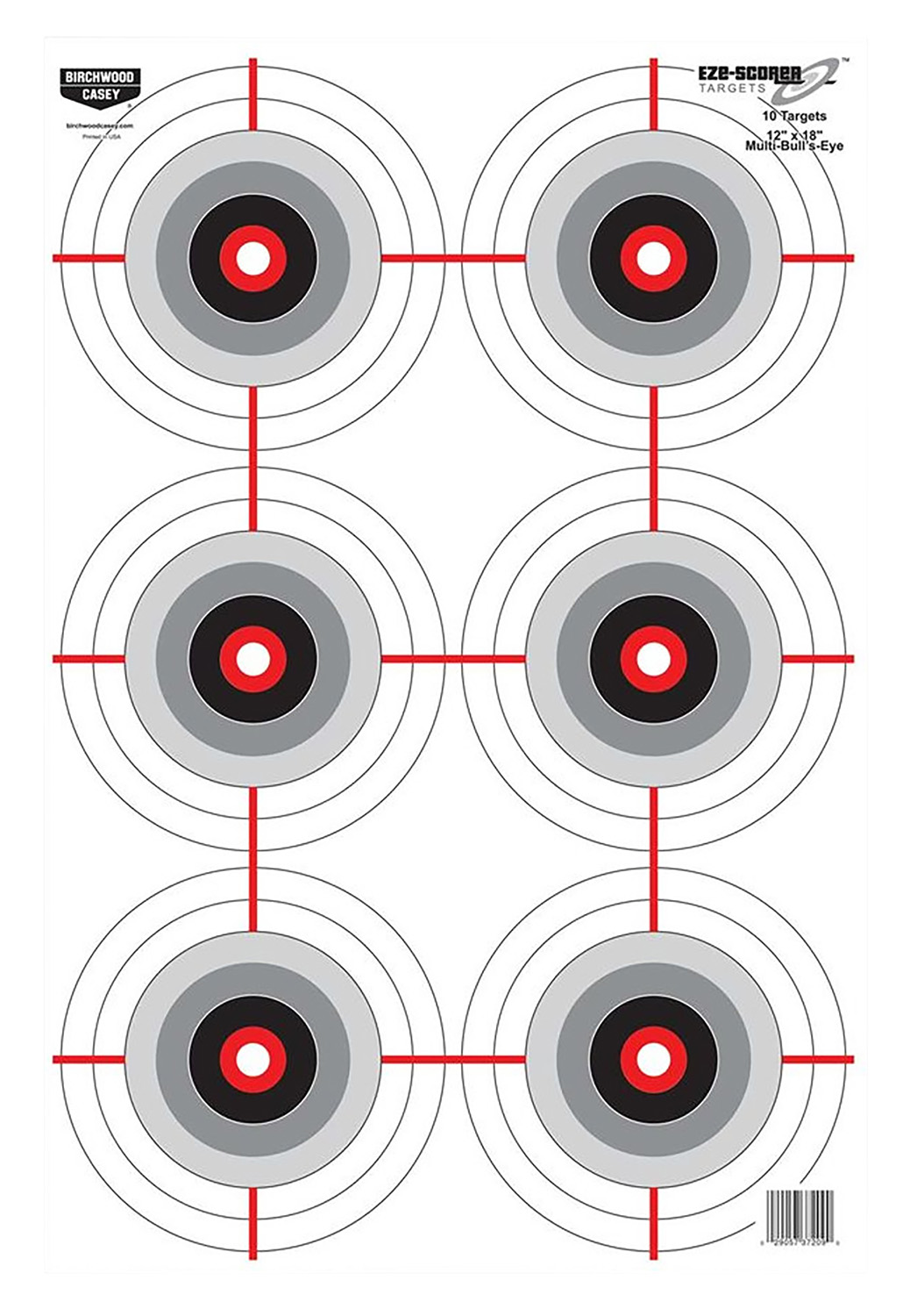 Birchwood Casey 37063 EZE-Scorer Bullseye Paper 12" x 18" Black/White Pkg of 100