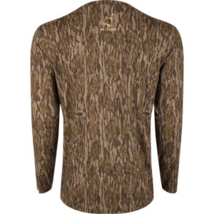 Drake Ol' Tom Performance Crew Camo Print LS MO Bottomland Large