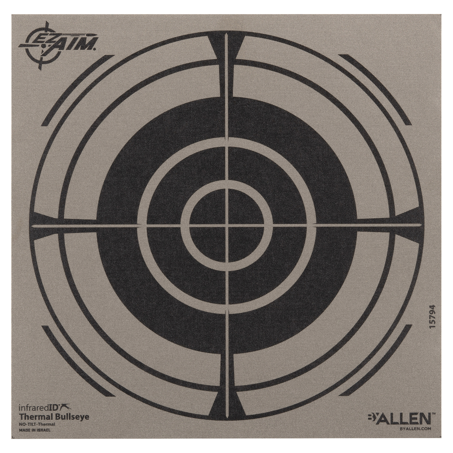 Allen 15794 Thermal Target Bullseye Hanging Paper 8" x 8" Black/Gray