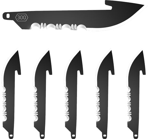 OUTDOOR EDGE 3" DROP POINT W/ - SERRATIONS REP BLADES 6-BLADES